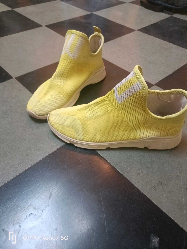 Yellow Slip-On Sneakers