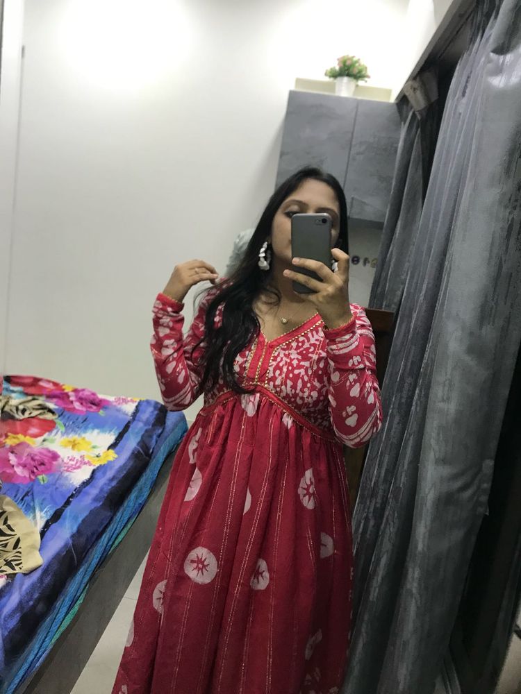 Twinning Mom and baby Red Kurta with pallazo