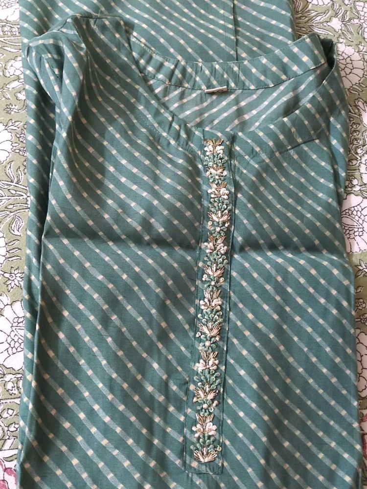 Elegant Teal Striped Kurta
