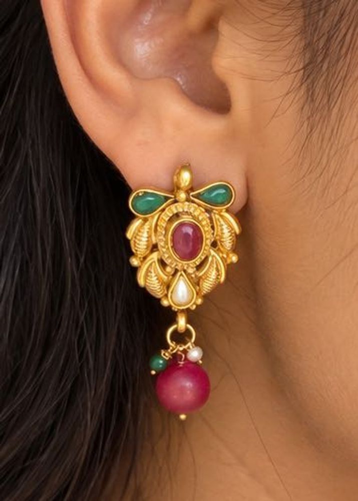 Gold Toned Dangle Earrings