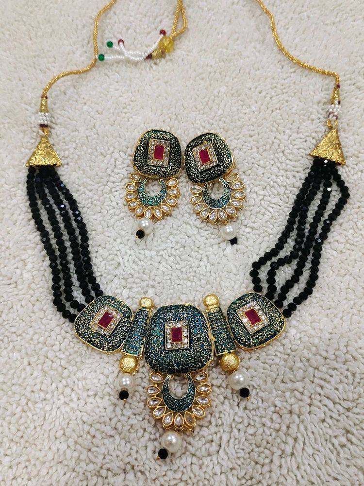Meenakari necklace set