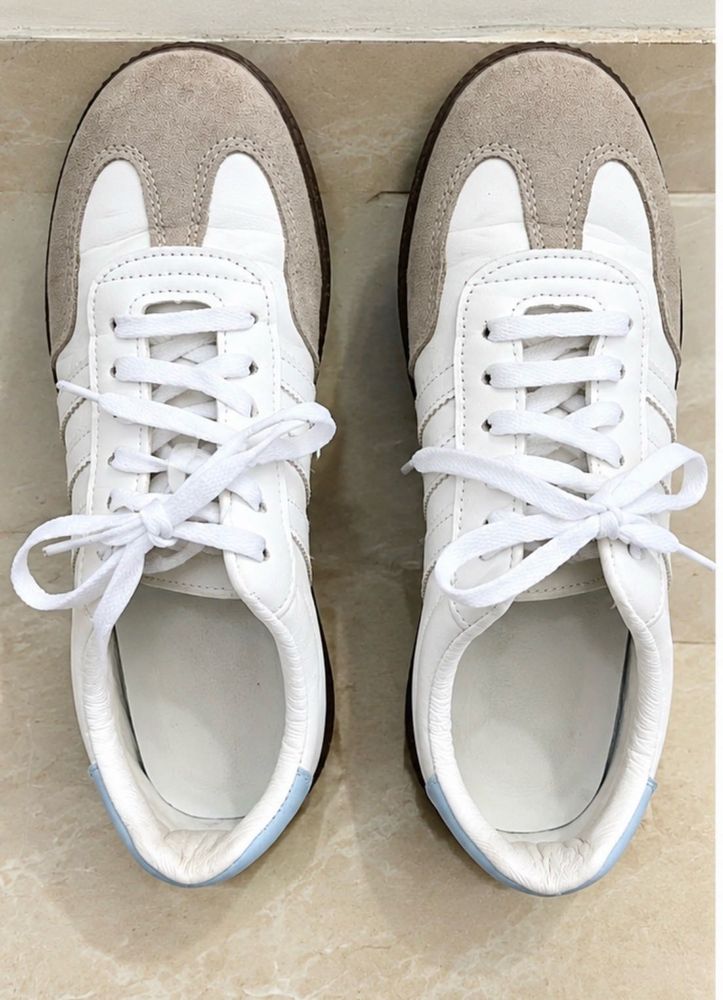 Classic White &amp; Grey Sneakers