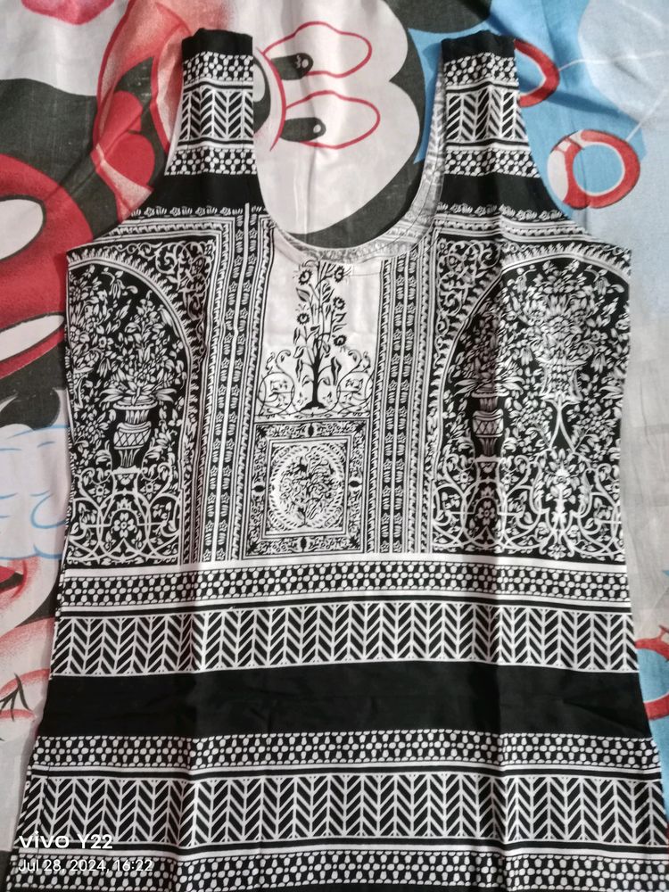 2 Black &amp; White Patterned kurtas