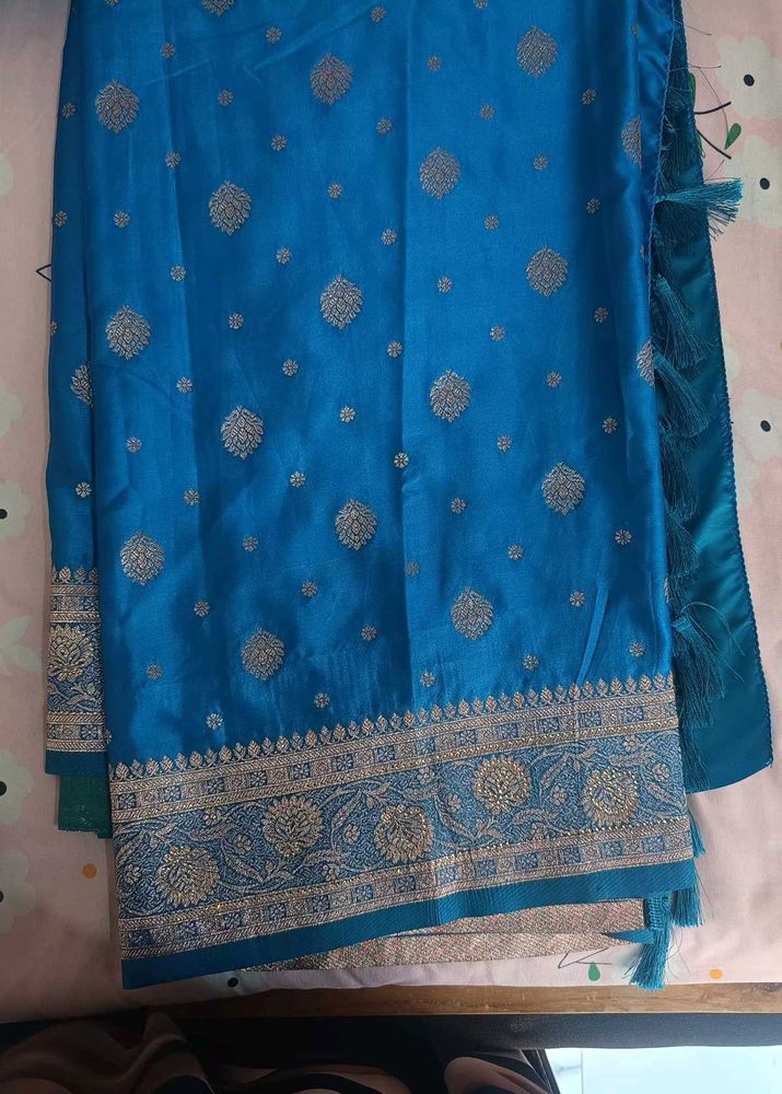Elegant Blue Banarasi Silk Saree