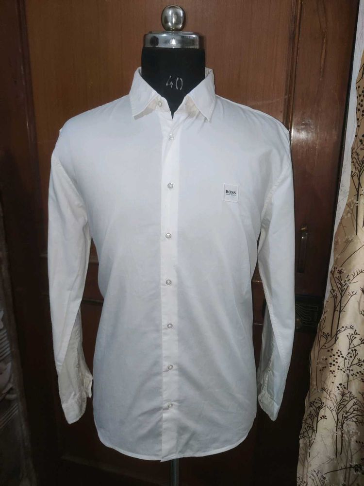 BOSS White Long Sleeve Shirt
