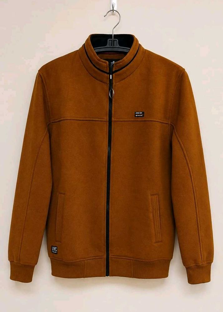 Men's Brown Zip-Up Jacket