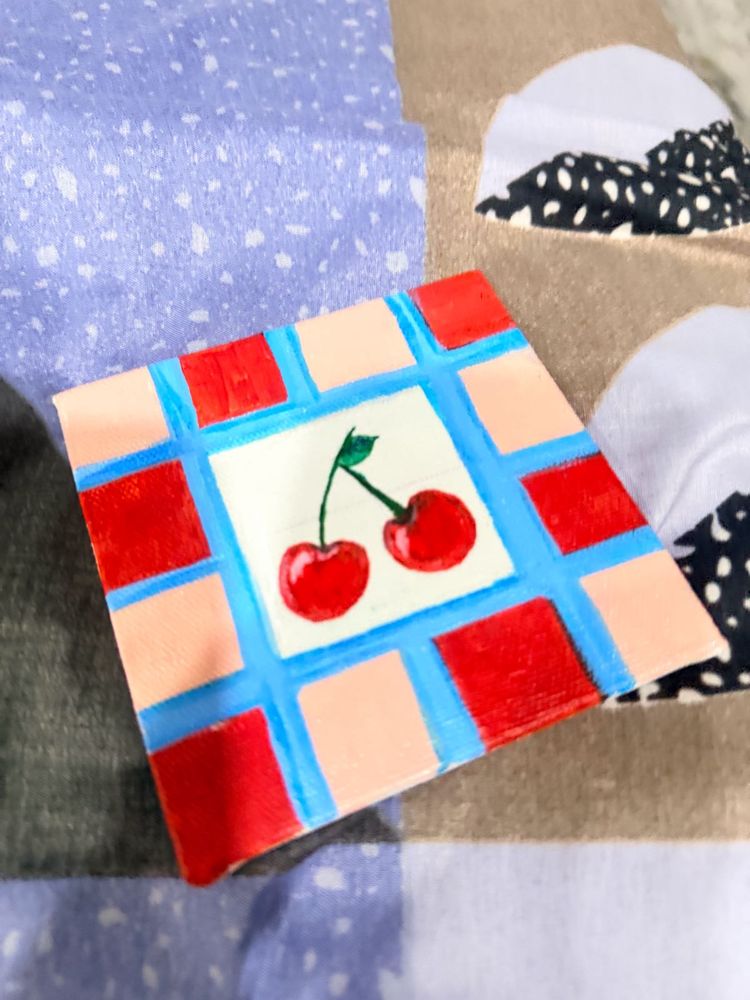 Hand-Painted Cherry Decor Piece