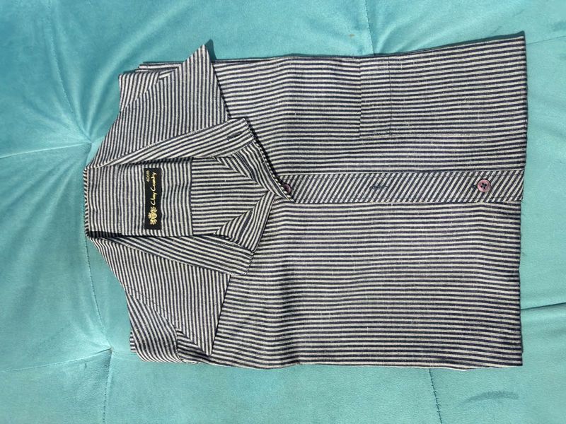 Men's Striped Casual Half Shirt