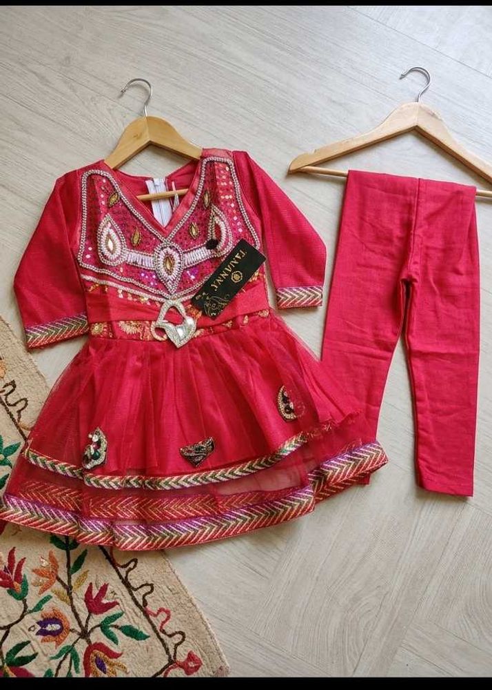 Gorgeous Pink Girls Ethnic Dress Set
