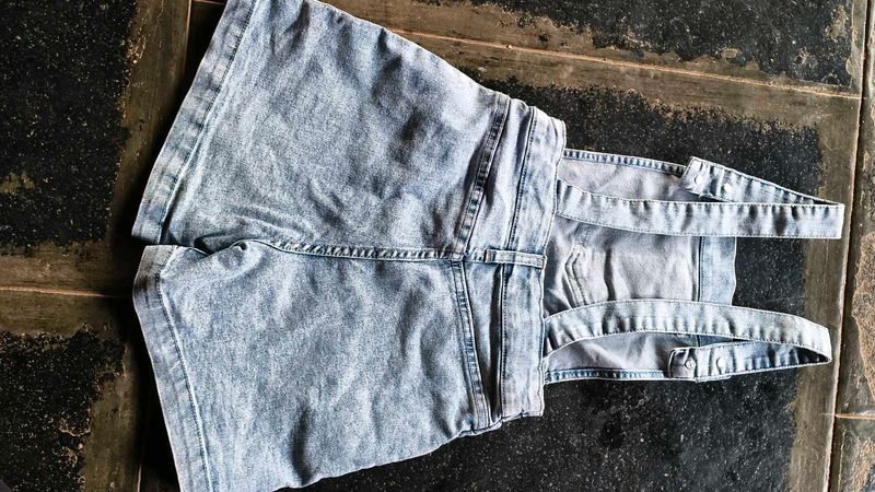 Denim Pinafore Shorts