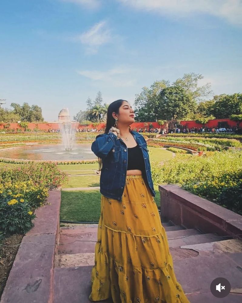 Yellow Tiered Ethnic Skirt