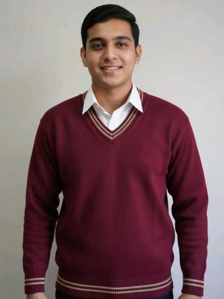 Maroon V-Neck Sweater for Boys