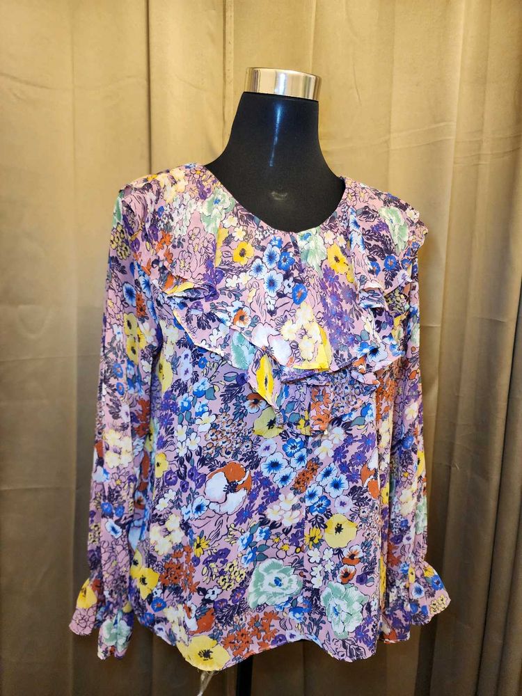 Floral Ruffle Long Sleeve Top