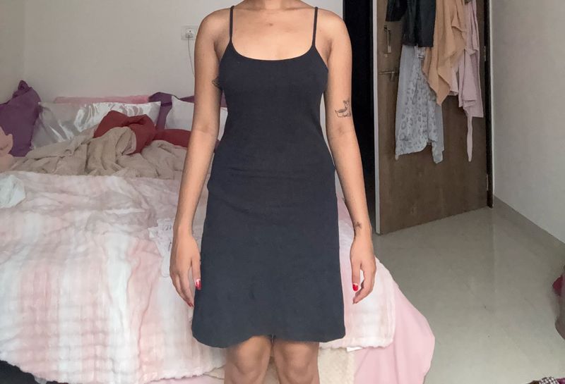 Black Spaghetti Strap Mini Dress
