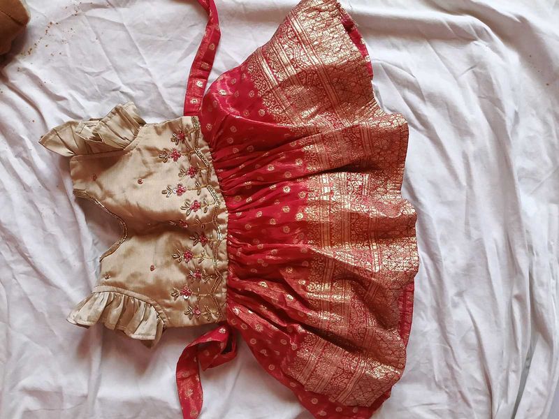 Girls pattu pavada frock type