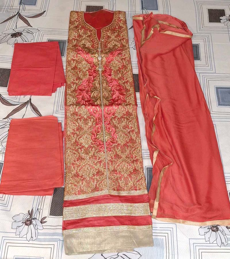 ppeach Elegant Embroidered Party wear suit