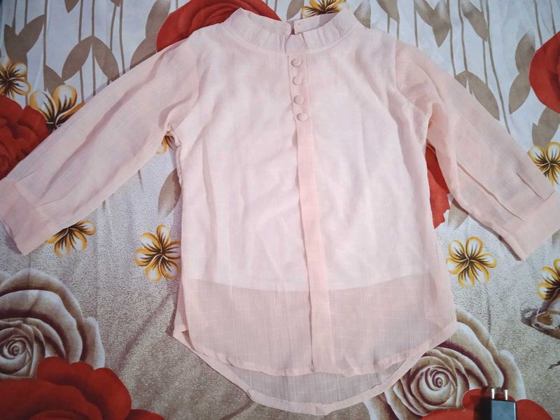 Elegant Pink Sheer Blouse