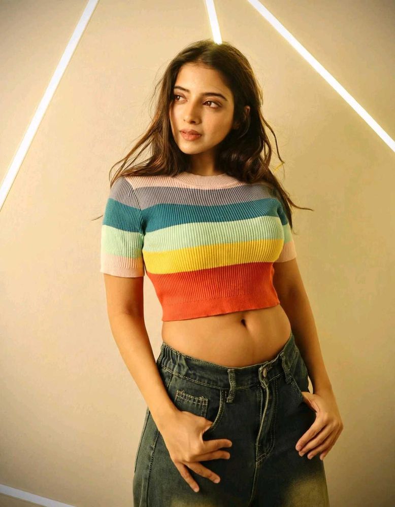 Colorful Striped Crop Top