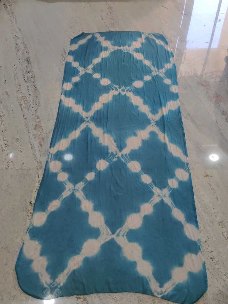 Blue &amp; White Tie-Dye Dupatta