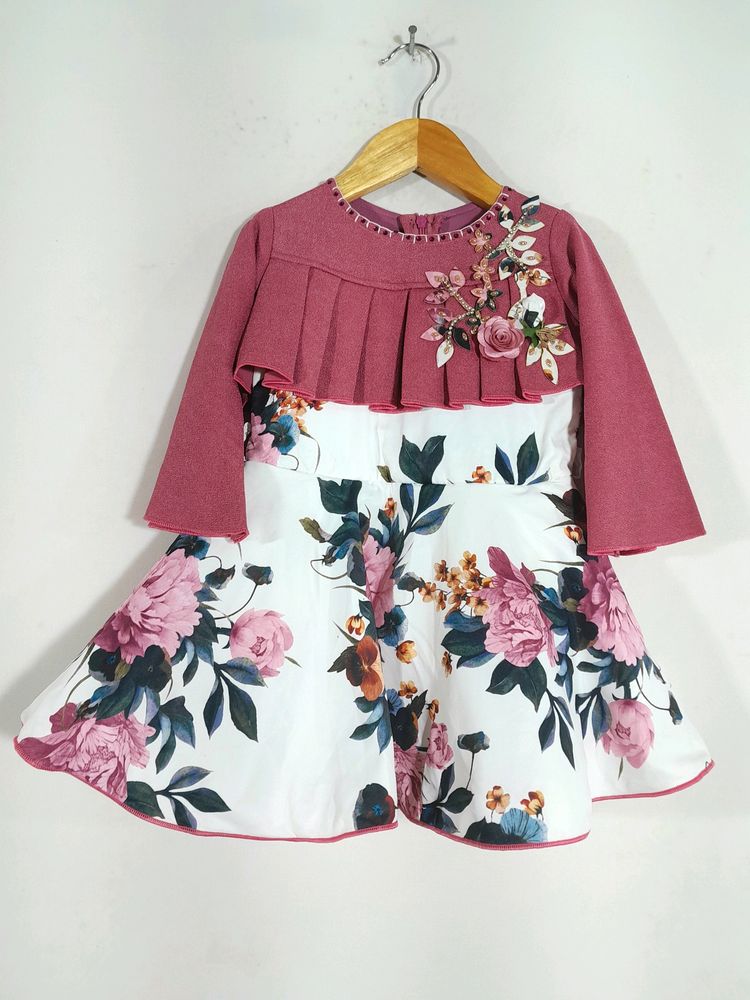 White and Pink Frock ( Girls)