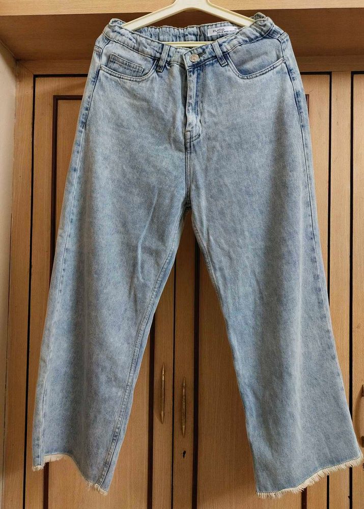 New Light Blue Wide Leg Hot Jeans