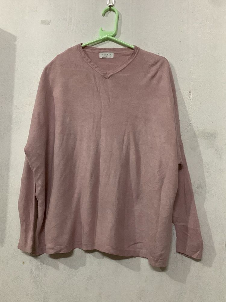 Soft Pink V-Neck Sweater