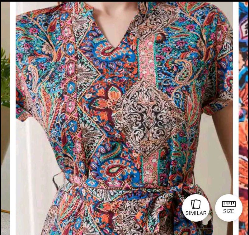 Boho Paisley Print onepiece dress
