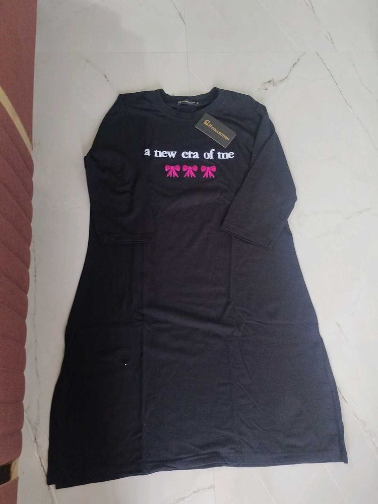Comfortable Black Tunic "A New Era of Me"