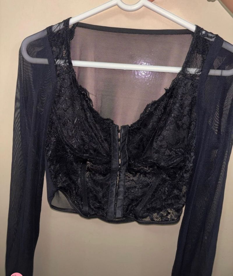 Sheer Lace Corset Top