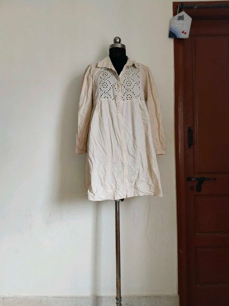 Vintage Eyelet Shirt Dress