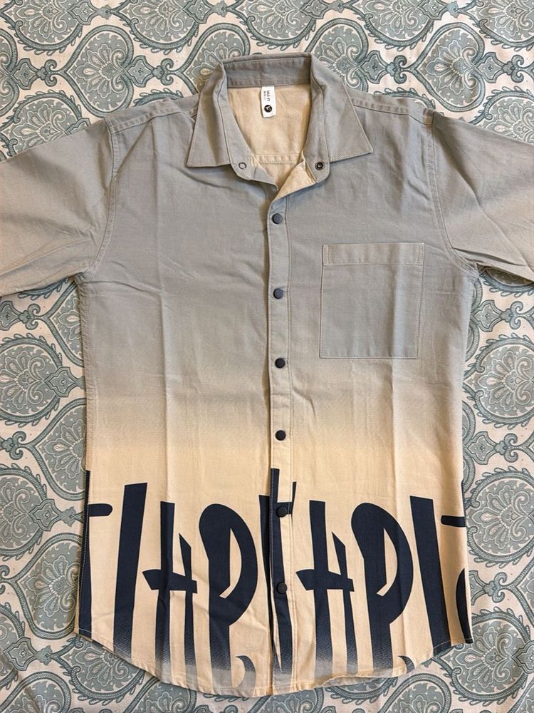 Stylish Men's Ombre Graphic Shirt