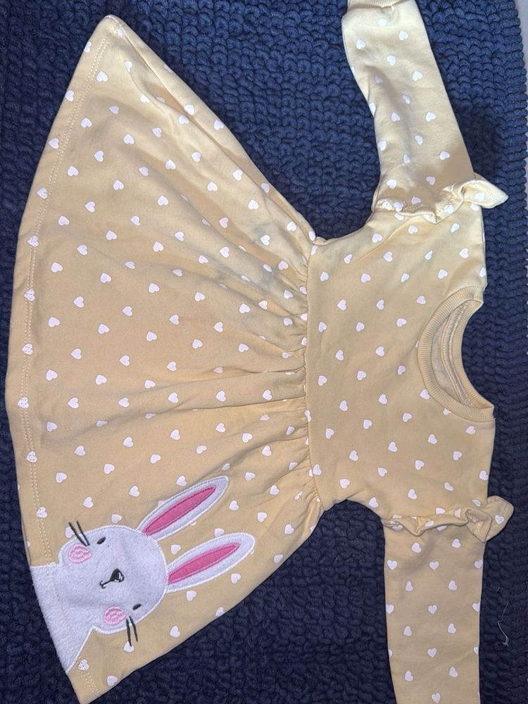 Cute Yellow Heart Bunny Dress