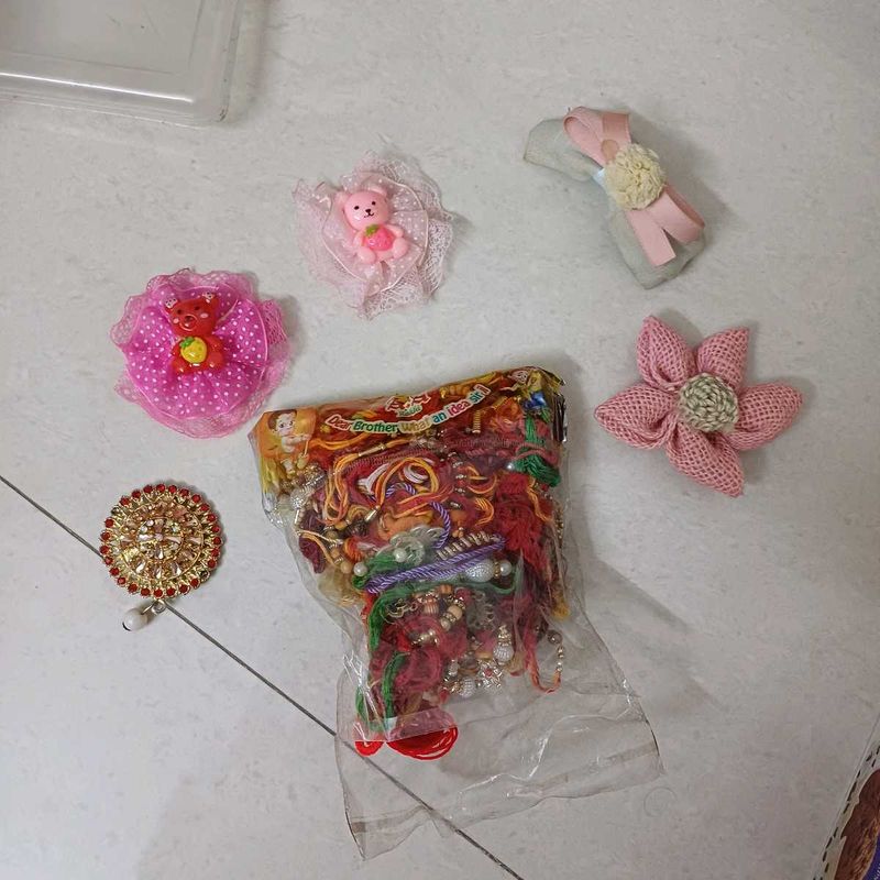 Material for crafting - clip parts n used rakhi