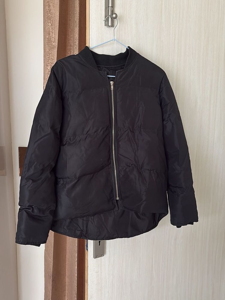 puffer black oversize jacket