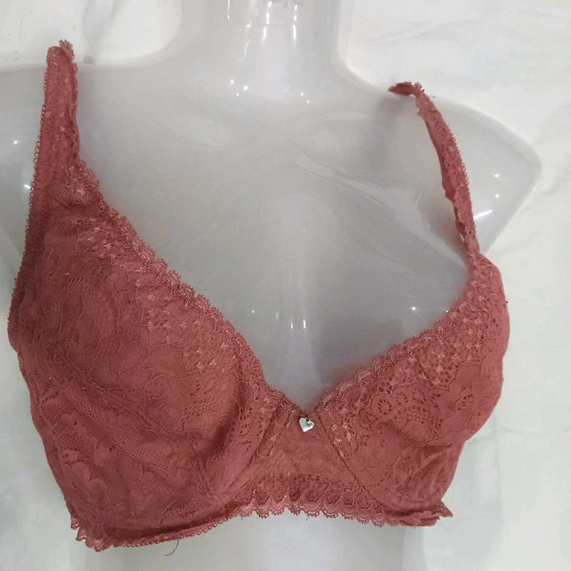 Lace Bra🪔-34F big size Rose Pink