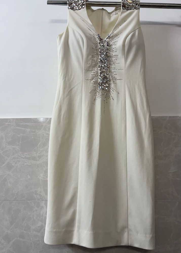 Elegant Embellished White Dress