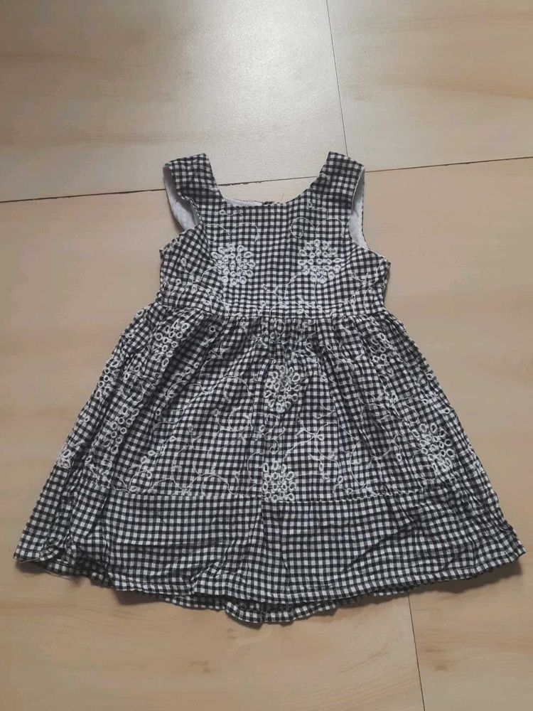 Gingham Embroidered Baby Dress