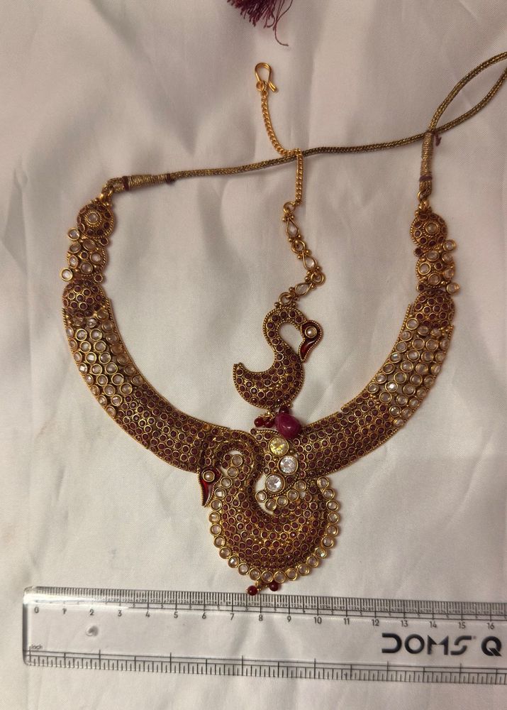 Exquisite Peacock Kundan Necklace Set from Jaipur