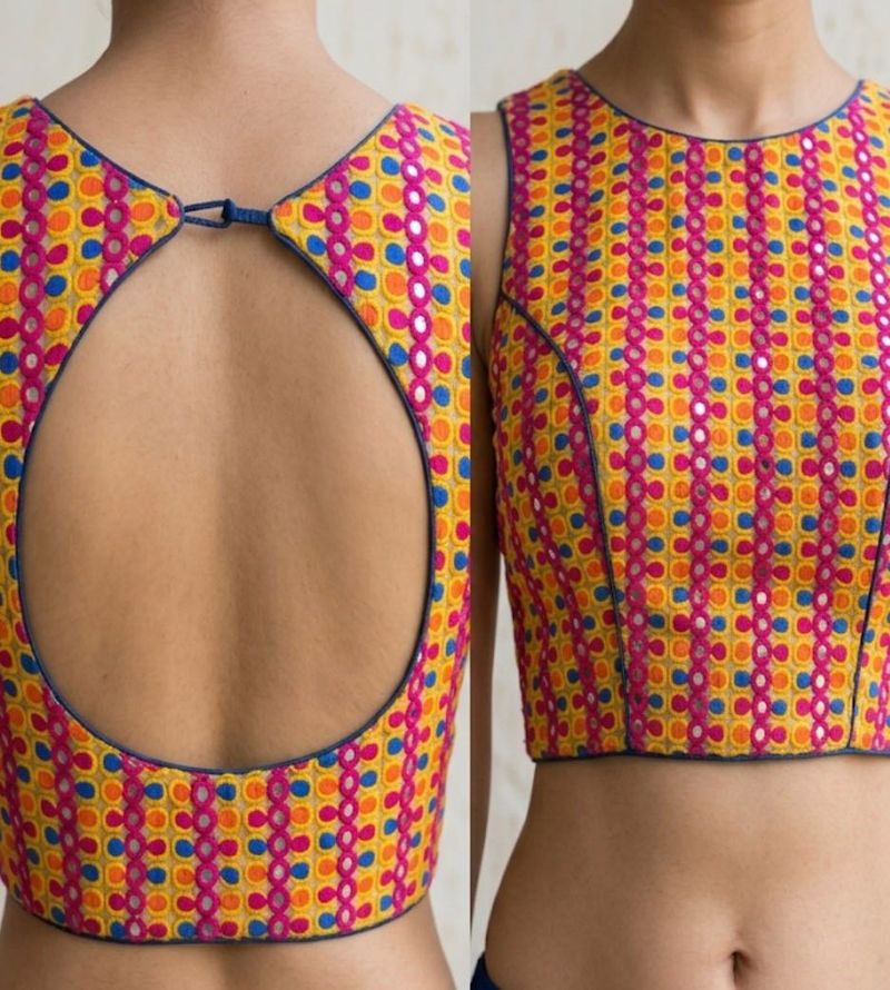 Boho Embroidered Backless Blouse