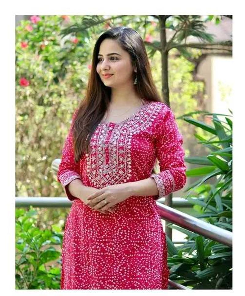 Pink Embroidered Kurti