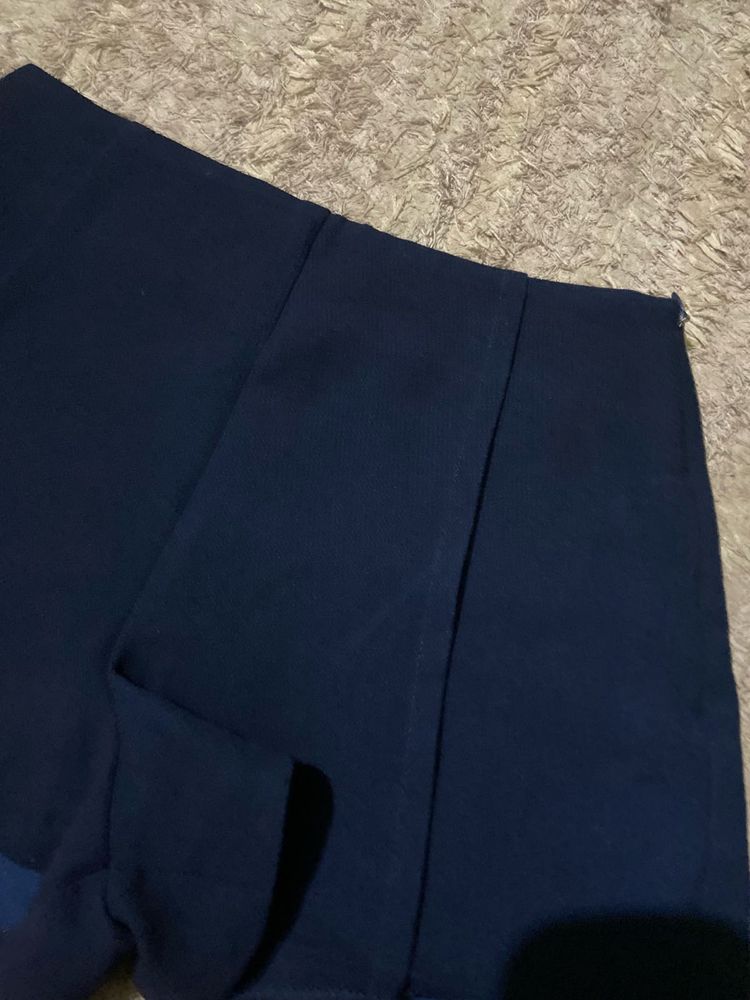 Navy Blue High-Waisted Shorts