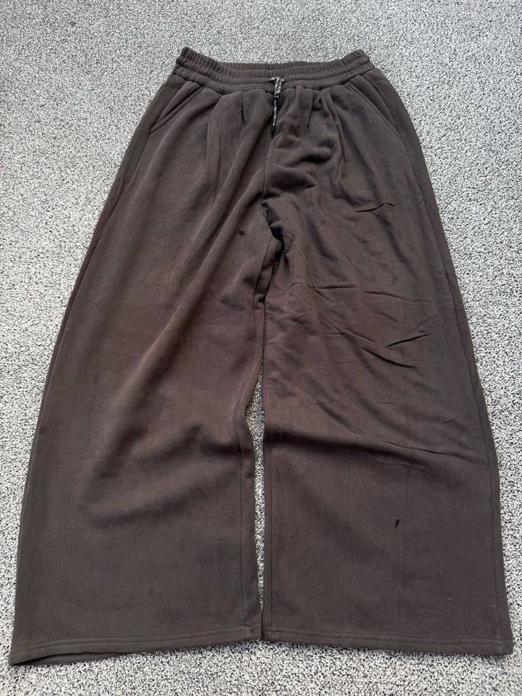 Brown Wide Leg Sweatpants
