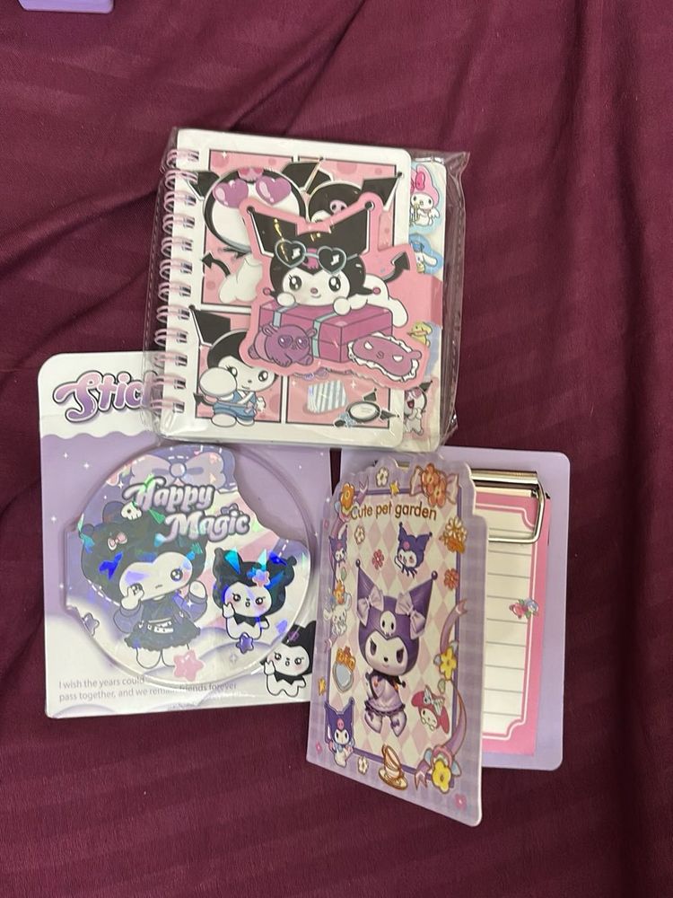 Cute Sanrio Kuromi Stationery Set
