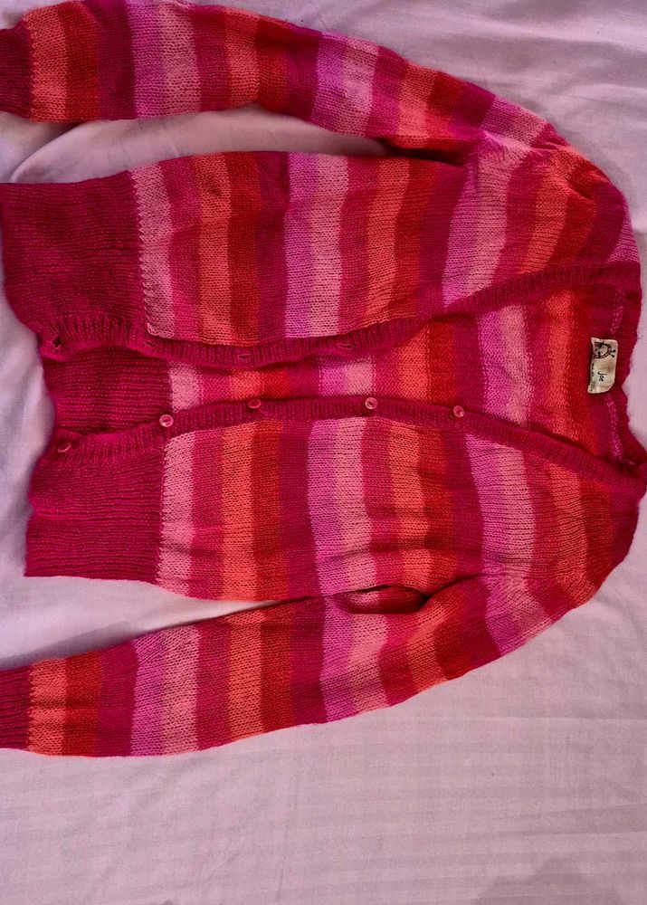 Striped Multicolor Button-Up Cardigan💖🎀