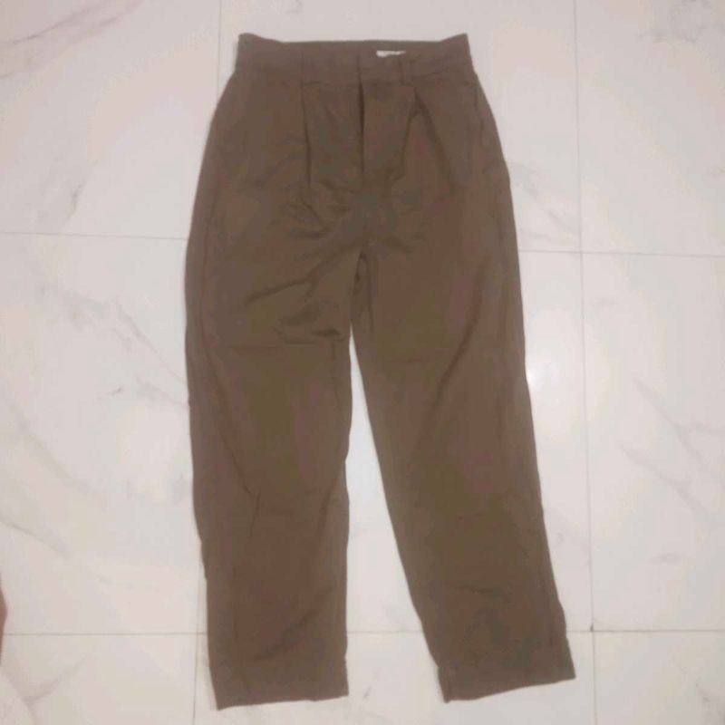 Classic Brown Pleated Trousers