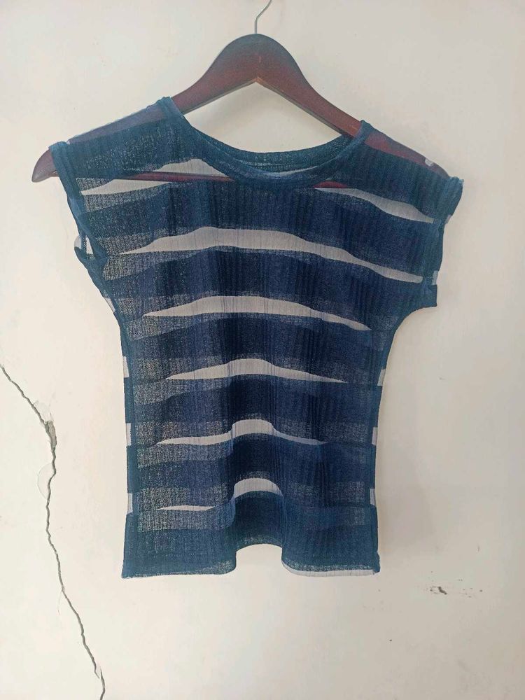 Striped Sheer transperant Top
