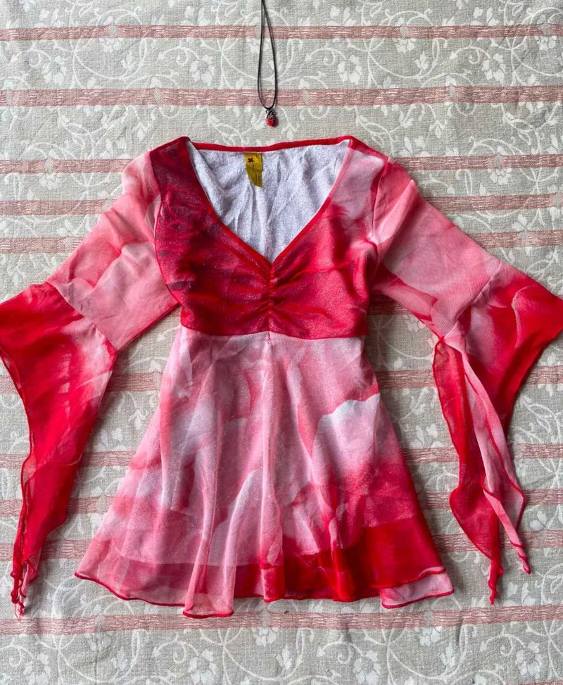 Flowy Red Floral Print top