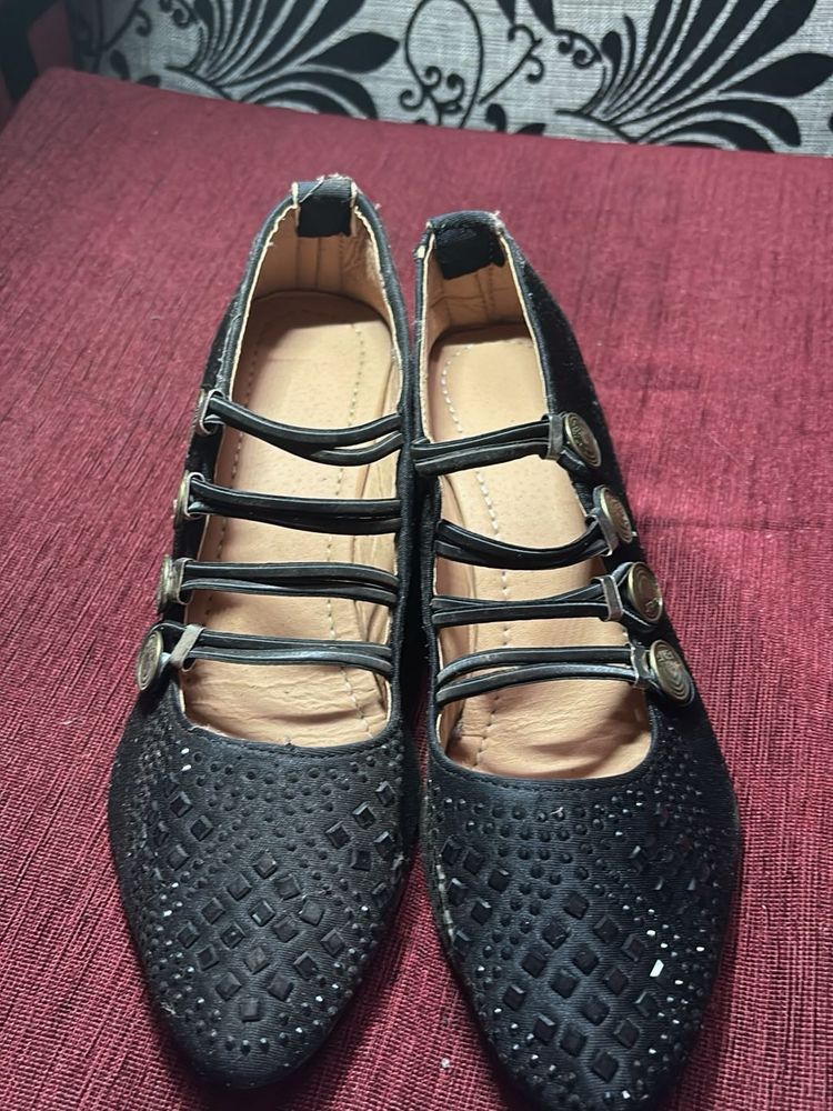 Sparkling Black Ballet heels