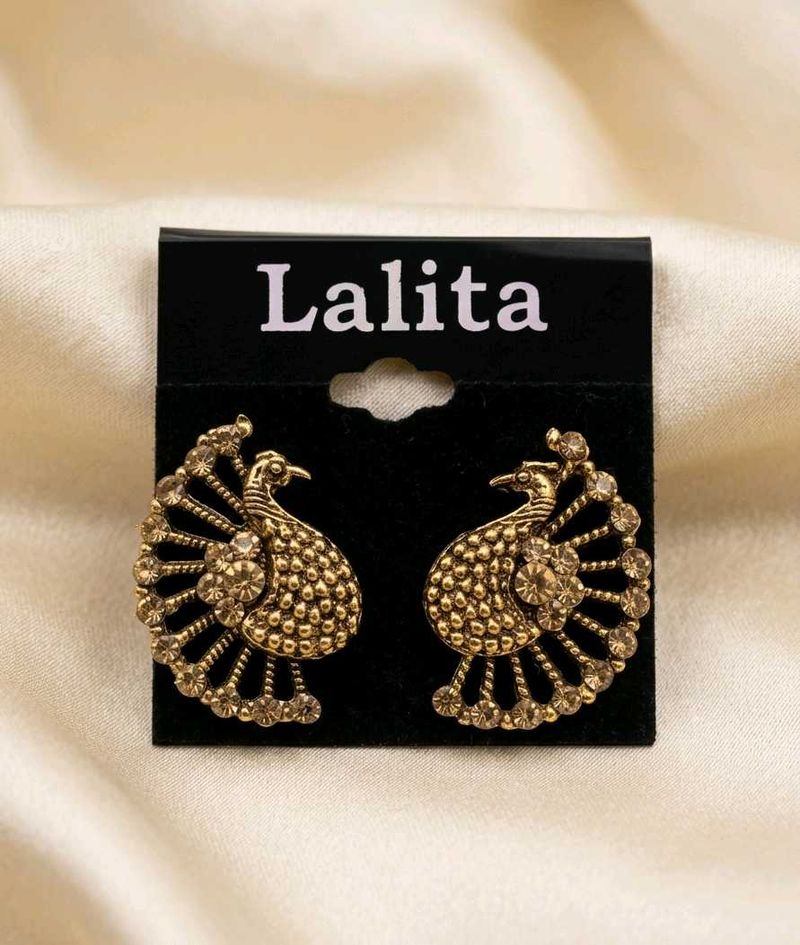 Festive Peacock Top Earrings