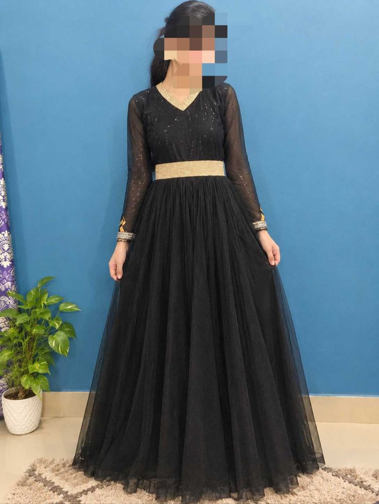 Elegant Black Sequined Gown